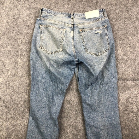 H&M &Denim Boyfriend Jeans Women's Size 26 Blue Distressed Baggy Loose - Picture 9 of 10